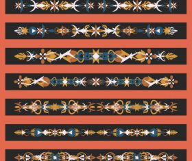 Templates tribal symmetric horizontal design vector