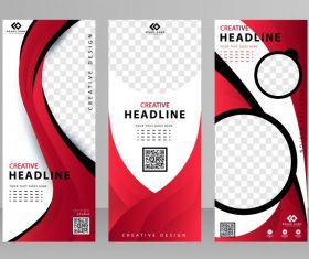Business banner templates red white black vectors material