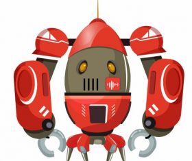 Robot model shiny colored vector