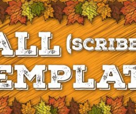 Fall scribbled background with thanksgiving cards vector