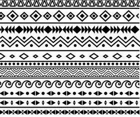 Ethnic pattern retro black white repeating abstract shapes vector