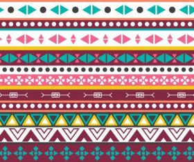 Tribal pattern repeating geometric shapes horizontal layout vector