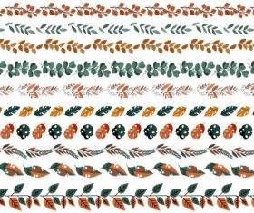 Natural border elements templates colorful leaves shapes vector