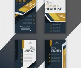 Corporate brochure templates dark vertical vectors