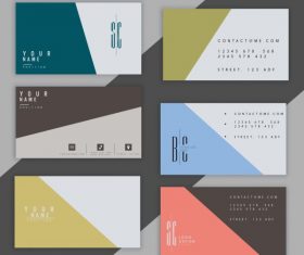 Business card templates colored plain classical simple vector design