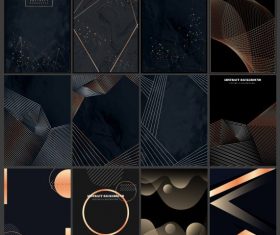 Decorative background templates modern dark dynamic abstract vector