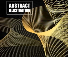 Decorative background dynamic 3d yellow lines vector