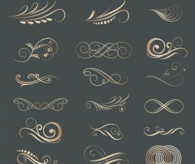 Decorative elements swirled lines shapes design vector