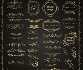 Decorative symmetric swirled shapes design vectors