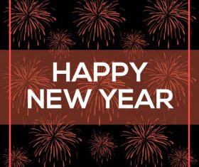 Happy new year writing and dark background vectors material
