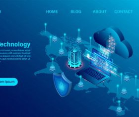 Cloud computing concept online computing technology vector