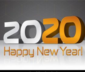 2020 new year poster modern 3d numbers vector