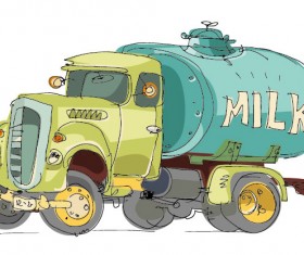 Lovely Hand draw Cartoon car vector set 01