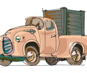 Lovely Hand draw Cartoon car vector set 02