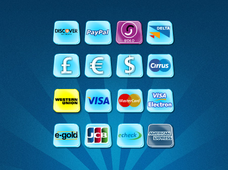 Blue style Payment Icons