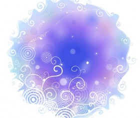 Abstract Blue Background with Swirl Floral