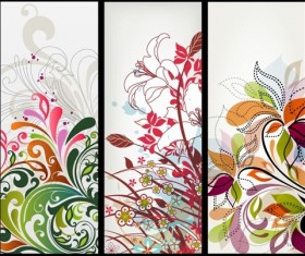 Vector Vertical Floral Banners