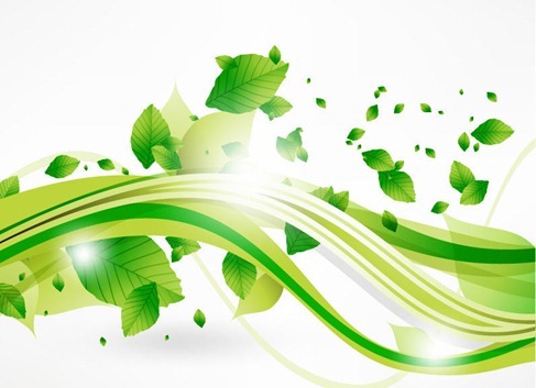 Eco Leaves and Green Wave vector
