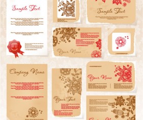 Exquisite Floral Card template vector 01