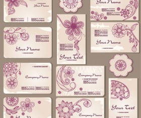 Exquisite Floral Card template vector 02