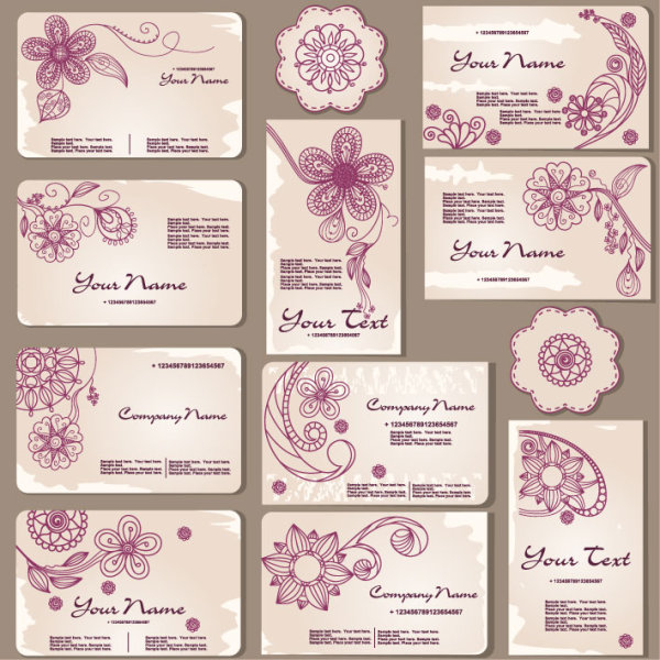 Exquisite Floral Card template vector 02