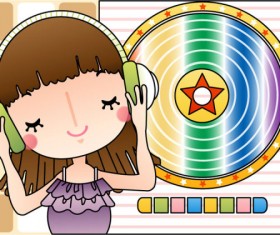 Cartoon music Illustration vetcor 02