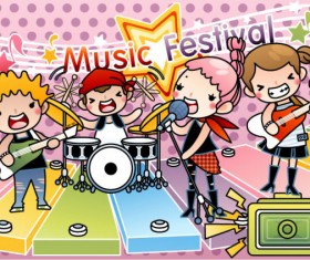 Cartoon music Illustration vetcor 04