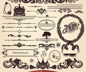 European style Decorative pattern Lacy vector 01