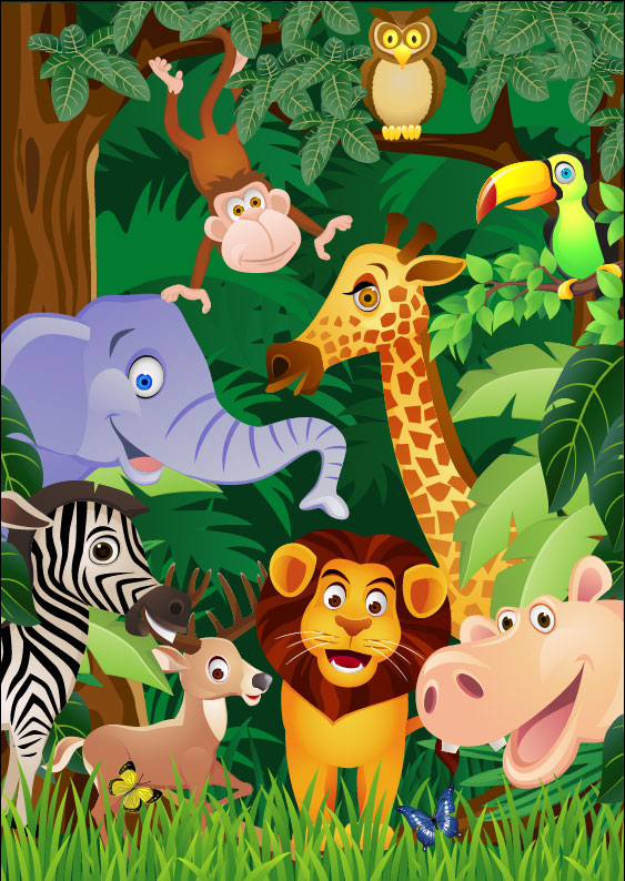 Cartoon animal 03 vector - Vector Animal free download