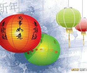 Chinese Lamps Vector Graphics