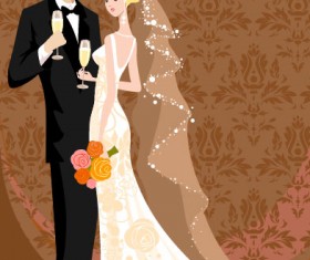 Wedding card background 01 vector