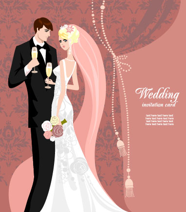 Wedding card background 03 vector