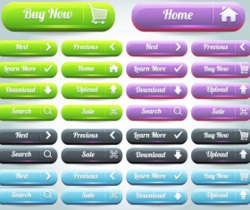 free Vector Website pushbutton set 03