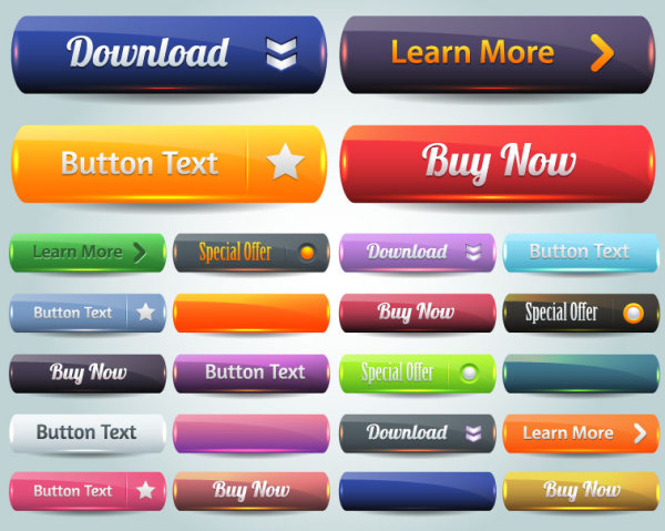 free Vector Website pushbutton set 04