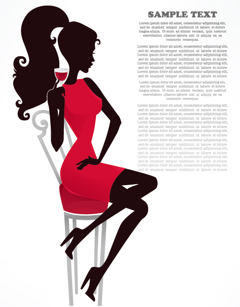 free vector Fashion Belle Silhouettes 01