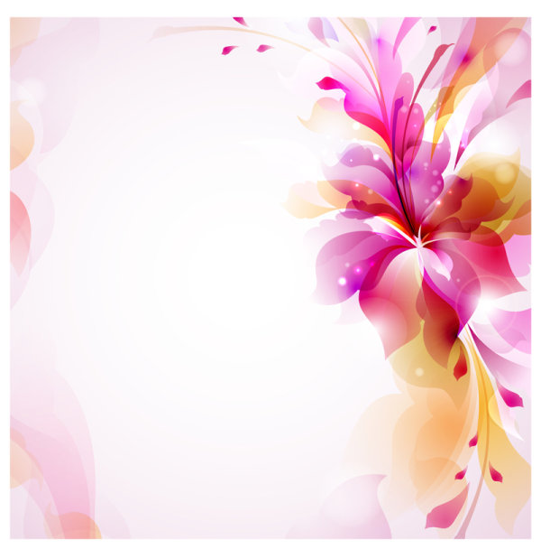 free vector Halation with Flowers background 01