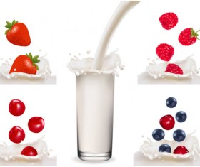 free Fruit Milk vector 03