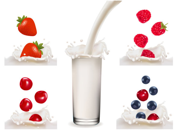free Fruit Milk vector 03