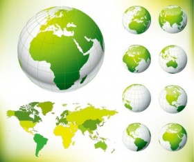 Green earth and the world map vector