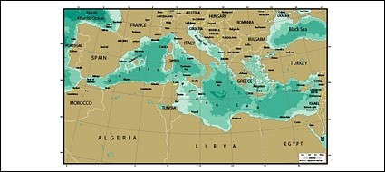 Vector map of the world exquisite the mediterranean map