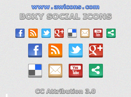 Boxy Social Icons