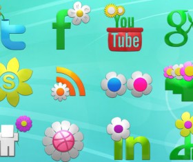 Spring Social Icons Set