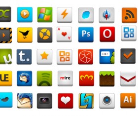 Square three-dimensional web icons