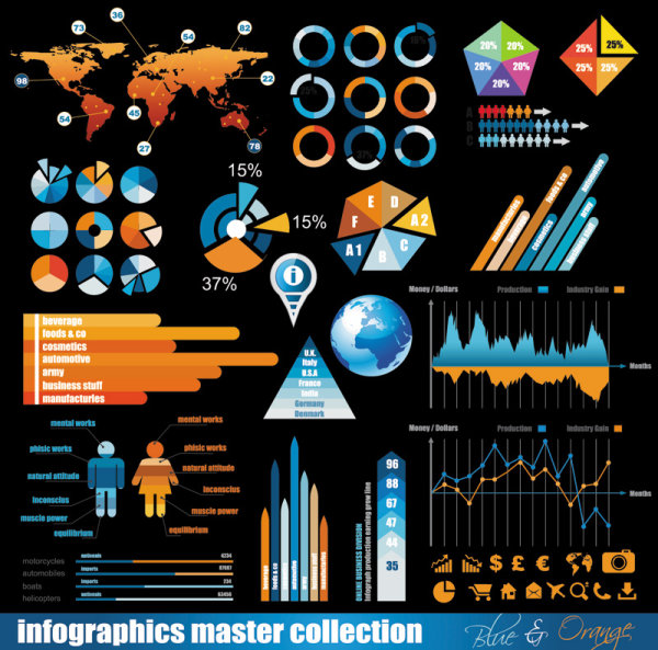 Business color Data Statements vector 01