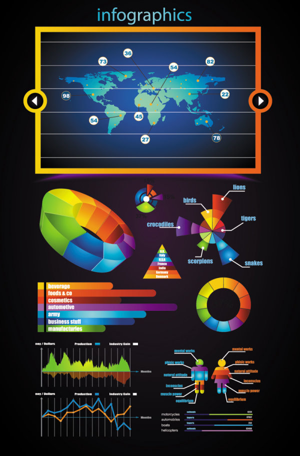 Business color Data Statements vector 02