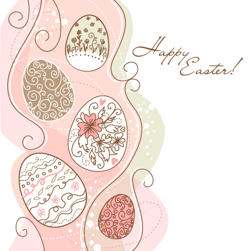 Hand painted Easter Pattern free vector 01
