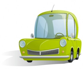 Cute cartoon car 01 free vector