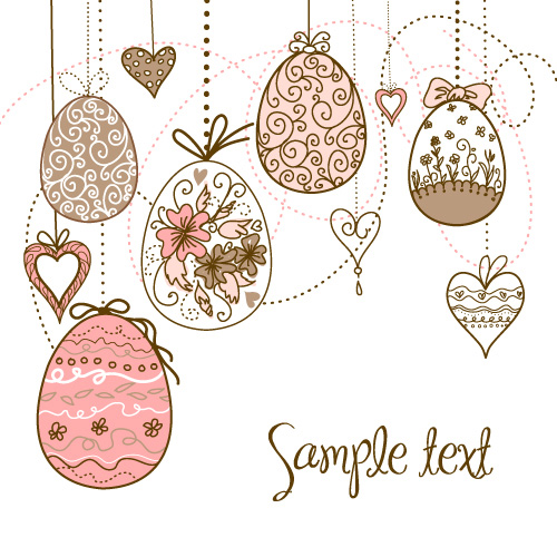 Hand painted Easter Pattern free vector 03