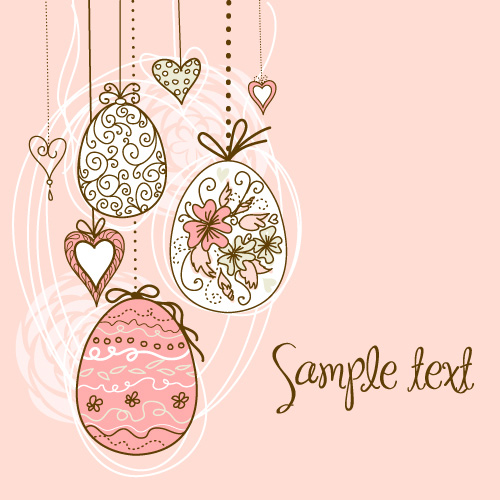 Hand painted Easter Pattern free vector 05