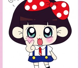 free Cute cartoon Doll vector 02